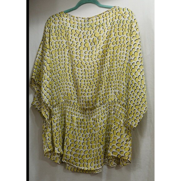 Rafaella Top Woman Plus 2XL XXL Sleeveless Green Black Circles Lightweight CUTE! - Picture 2 of 8